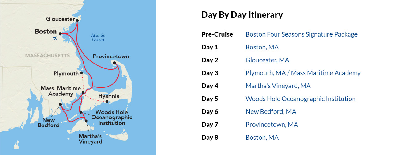 The Cape Codder Cruise Itinerary
